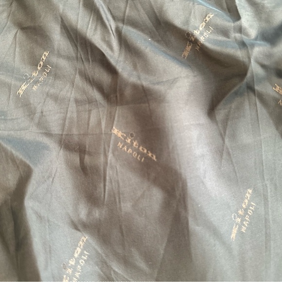 Kiton Napoli brown suede pelle leather puffer coat size 50 - Picture 5 of 10